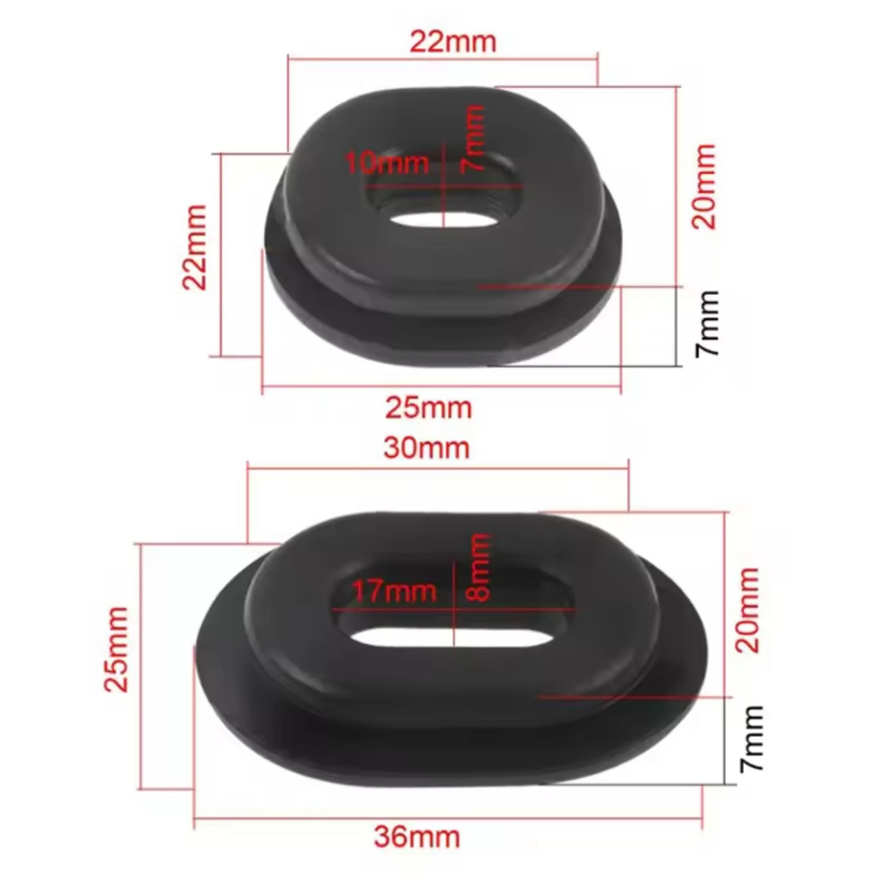 Œillets caoutchouc de carénage – Honda CG125 / CT125 / CB125 / CB500 / CB750 / XL125 / XR200