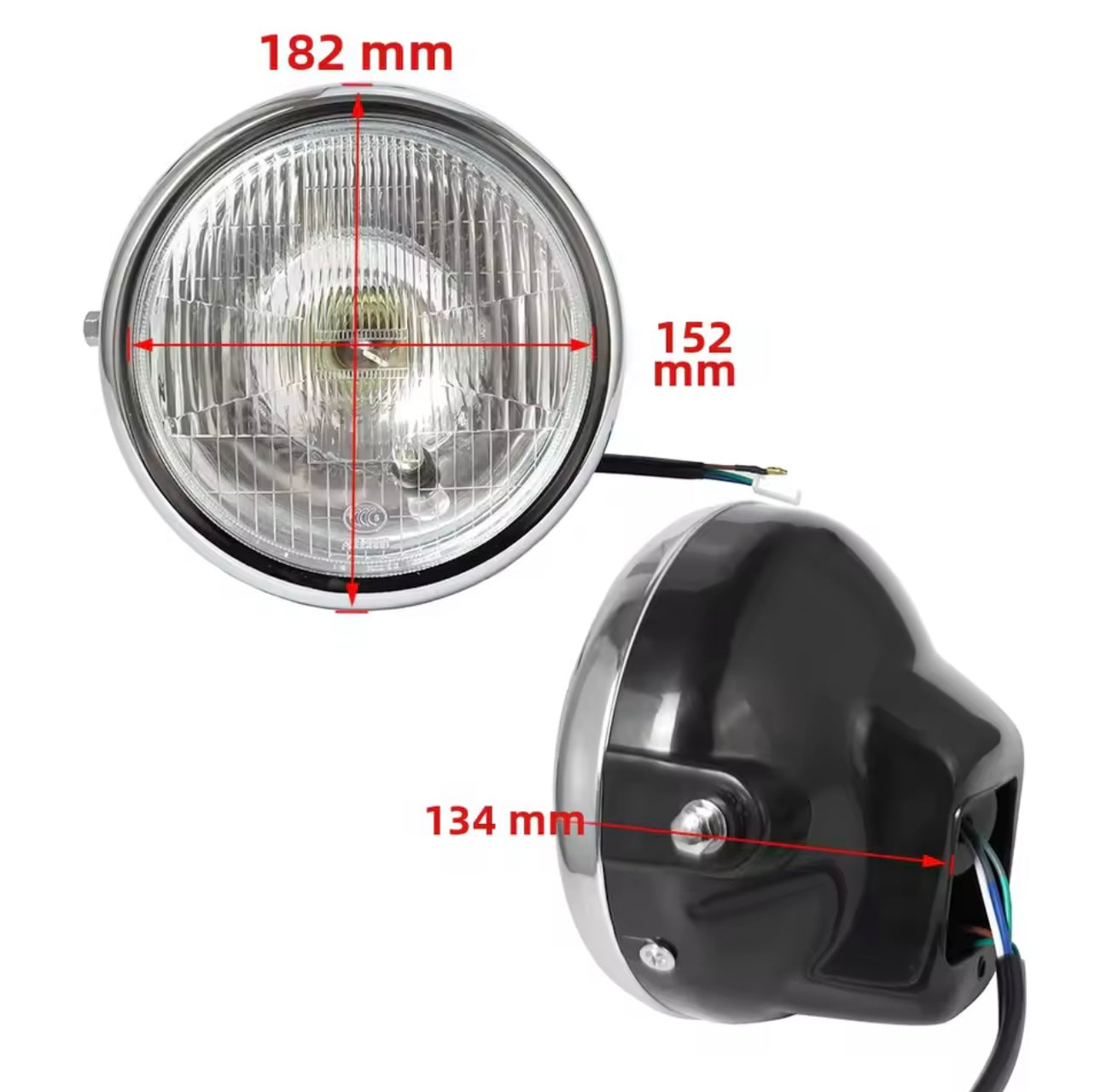 Phare rond Honda XLS 125 / CB250 Two Fifty – Plastique – Style Vintage