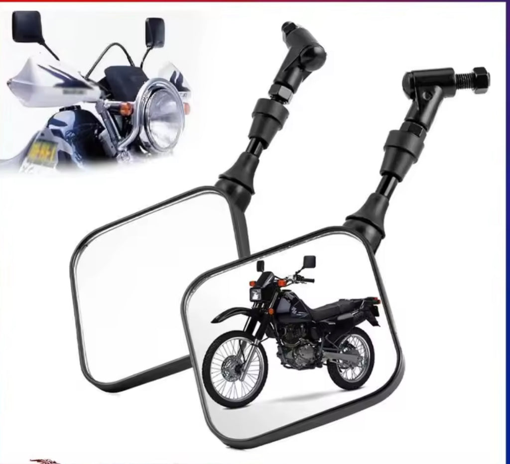 Rétroviseurs sport noirs – Suzuki DR200 / DR250 / DR350 / DRZ400 / DR650 – Lot de 2