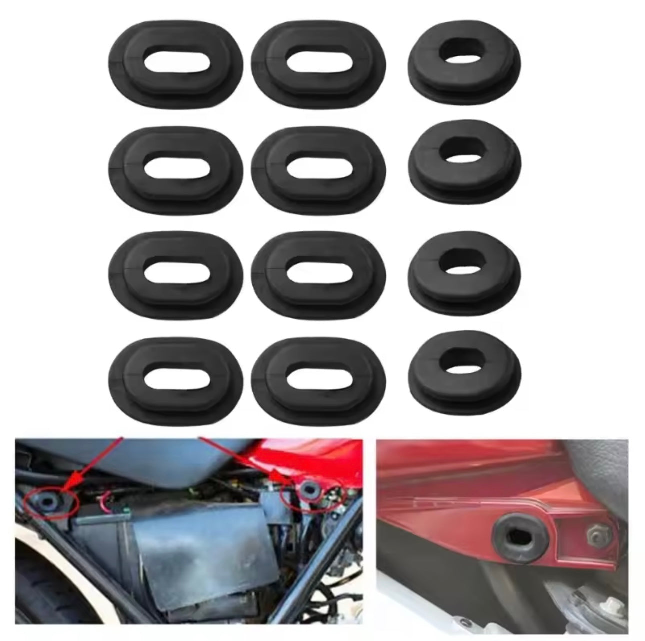 Œillets caoutchouc de carénage – Honda CG125 / CT125 / CB125 / CB500 / CB750 / XL125 / XR200